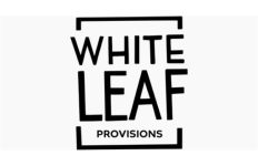 White Leaf Provisions logo in black and white.