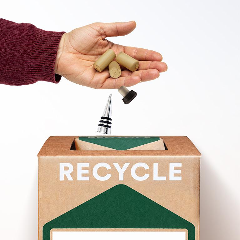 Wine corks in a zero waste box