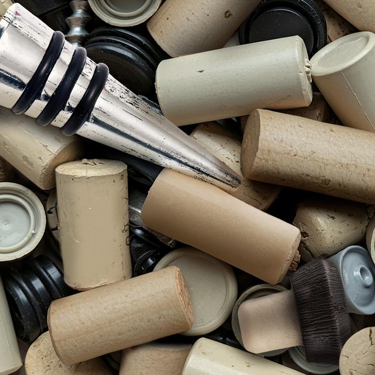 A bunch of wine corks that can go in the box 