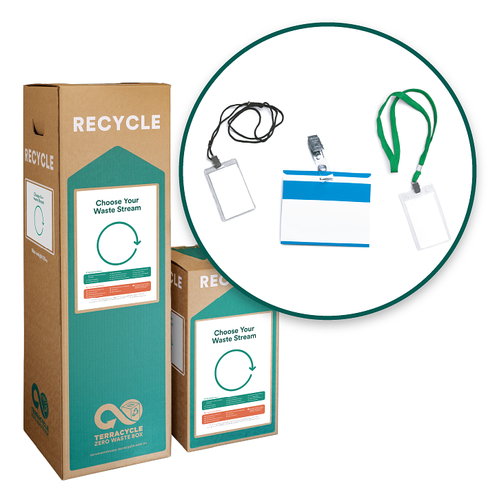 Recycle name tags, badges and lanyards with this Zero Waste Box