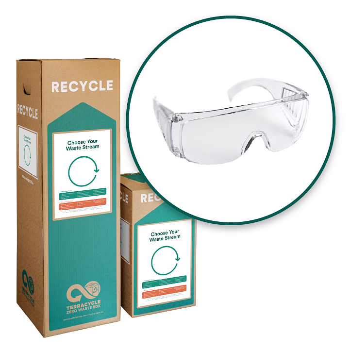 Recycle safety glasses and protective eyewear with this Zero Waste Box.