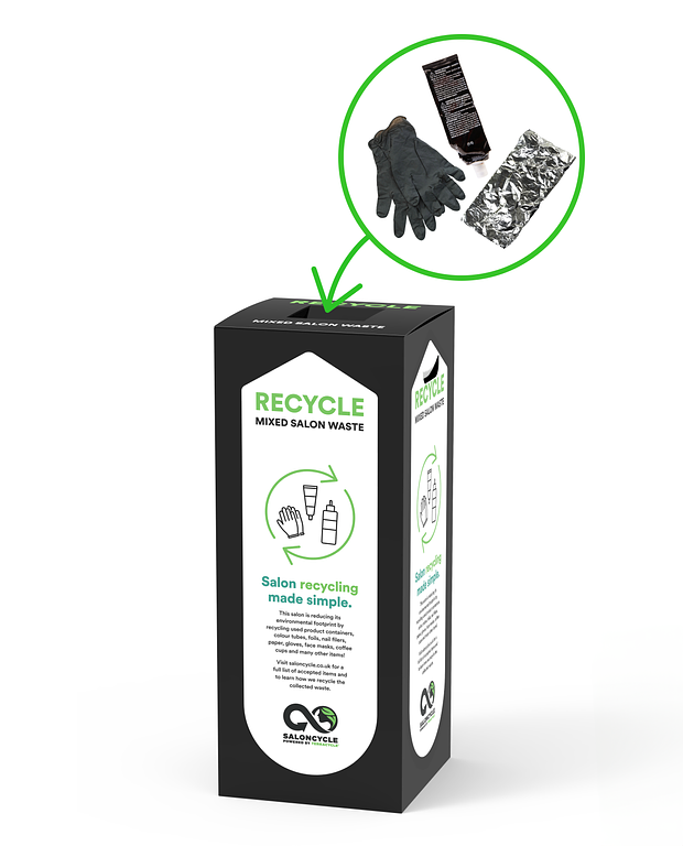 mixed salon waste - saloncycle recycling zero waste box