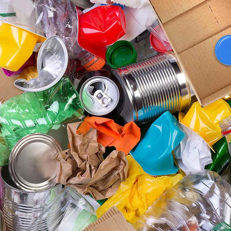 Example of dry mix recycling waste